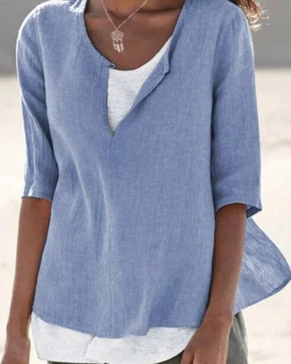 Damen Bluse mit Lagenoptik – Leichter Sommerstil & Moderne Silhouette