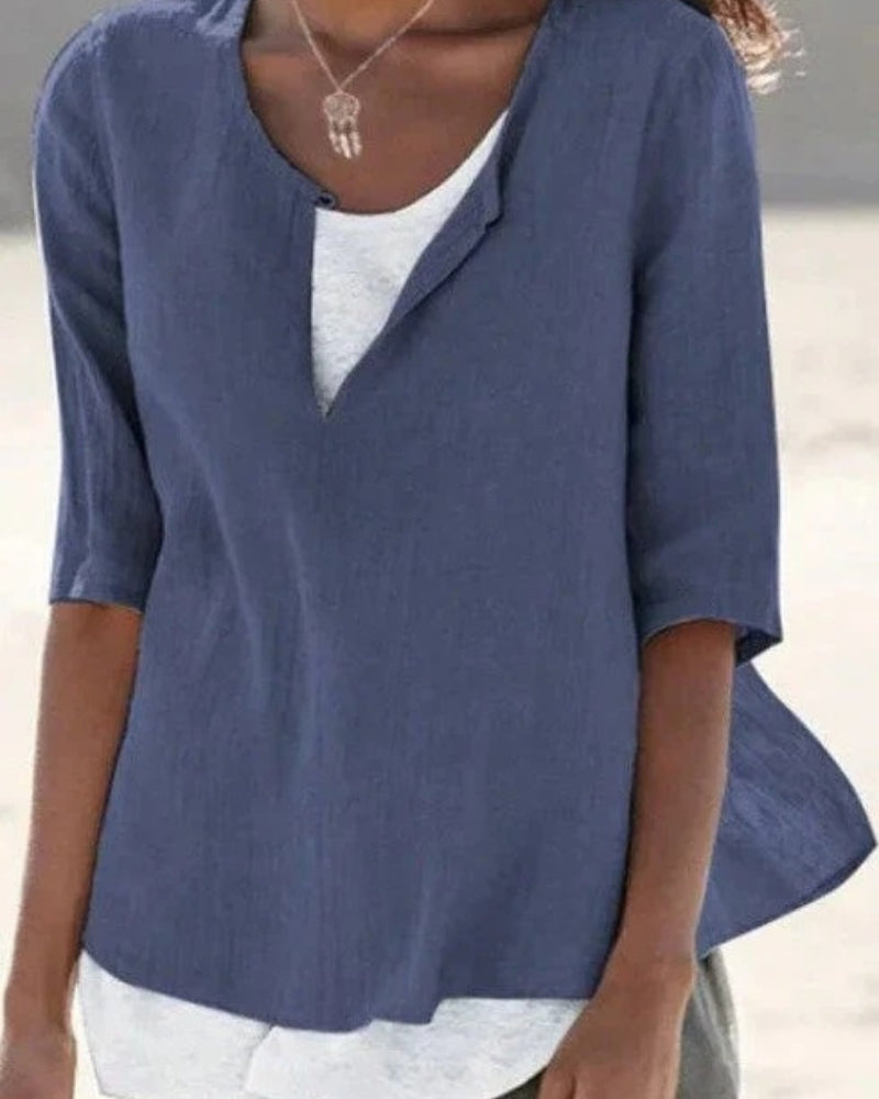 Damen Bluse mit Lagenoptik – Leichter Sommerstil & Moderne Silhouette