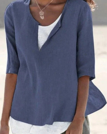 Damen Bluse mit Lagenoptik – Leichter Sommerstil & Moderne Silhouette