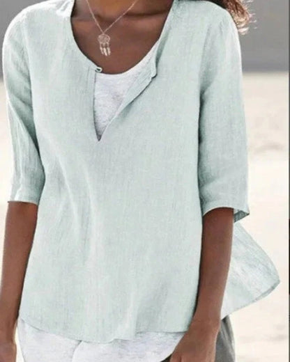 Damen Bluse mit Lagenoptik – Leichter Sommerstil & Moderne Silhouette