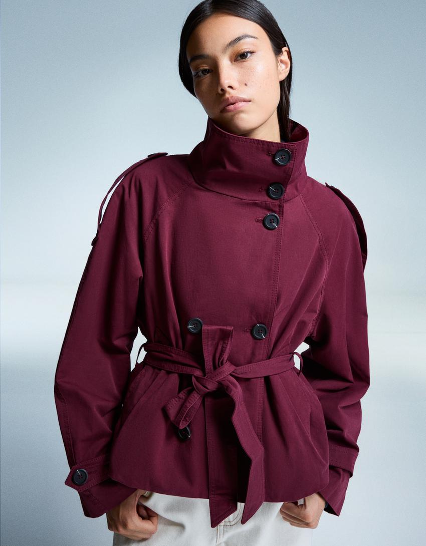 Kurztrenchcoat Damen mit Taillengürtel | Eleganter Übergangsstyle für City & Office