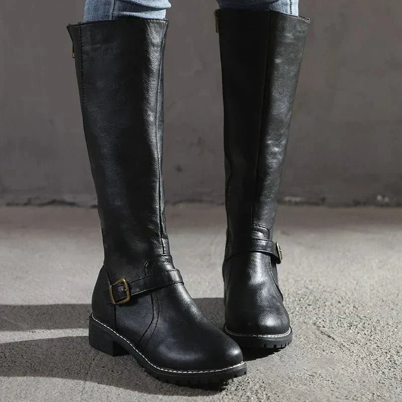 Damen Reitstiefel Klassisch | Eleganter Herbst-/Winterlook mit Stabiler Sohle