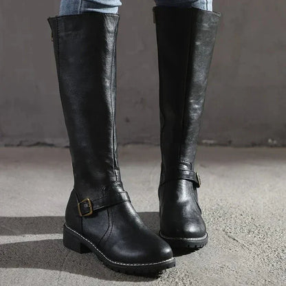 Damen Reitstiefel Klassisch | Eleganter Herbst-/Winterlook mit Stabiler Sohle