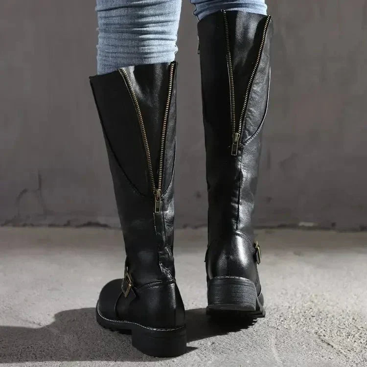 Damen Reitstiefel Klassisch | Eleganter Herbst-/Winterlook mit Stabiler Sohle