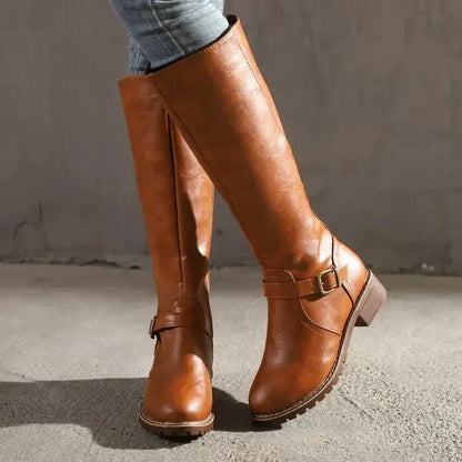 Damen Reitstiefel Klassisch | Eleganter Herbst-/Winterlook mit Stabiler Sohle