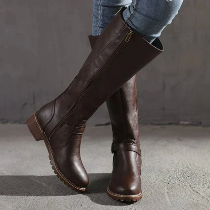 Damen Reitstiefel Klassisch | Eleganter Herbst-/Winterlook mit Stabiler Sohle