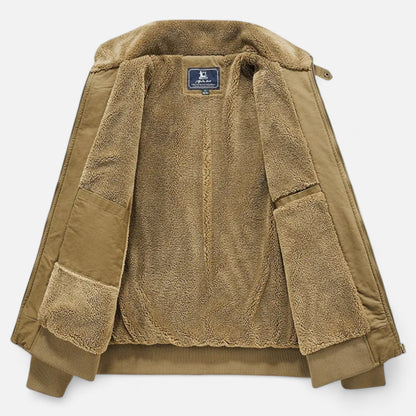 Wolfgang | Herren Casual Jacke mit Fleece-Futter – Stehkragen, Reißverschluss & Rippbündchen für Alltag & Freizeit