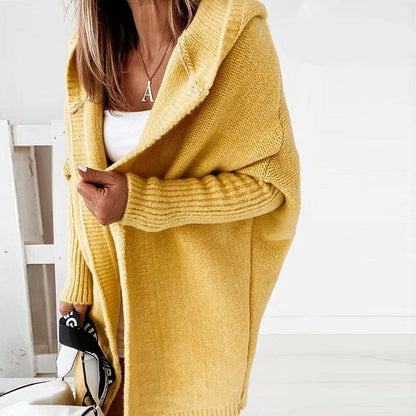 Strickjacke Damen | lange, warme Kapuzenjacke für modischen Komfort