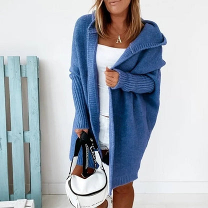 Strickjacke Damen | lange, warme Kapuzenjacke für modischen Komfort