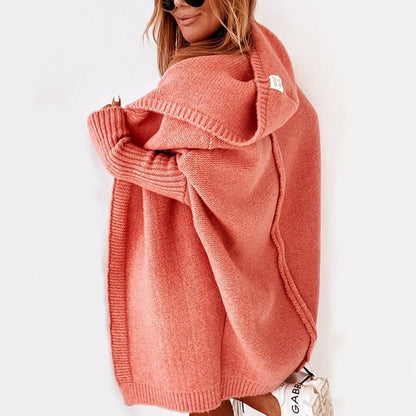 Strickjacke Damen | lange, warme Kapuzenjacke für modischen Komfort
