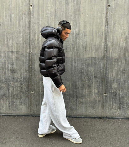 Oren | Herren Steppjacke mit Kapuze & Reißverschluss – Gepolsterte Winterjacke im Urban Street Style, Wind- & Wasserabweisend für Kalte Tage