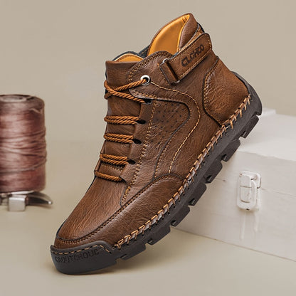 Levarn | Herren Premium Winterschuhe Knöchelhoch mit Schnürung, Klett & Warmem Innenfutter