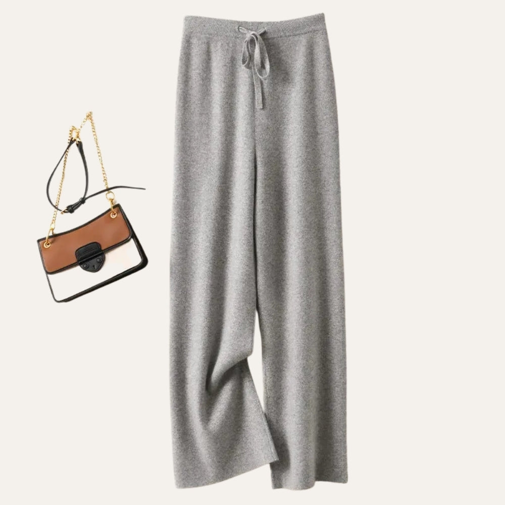 Damen Wollhose mit weitem Bein aus Merinowolle – Komforthose für Alltag, Büro und kühle Tage