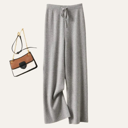 Damen Wollhose mit weitem Bein aus Merinowolle – Komforthose für Alltag, Büro und kühle Tage