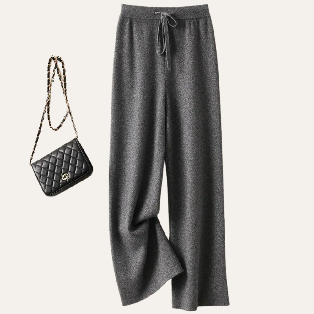 Damen Wollhose mit weitem Bein aus Merinowolle – Komforthose für Alltag, Büro und kühle Tage