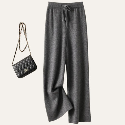 Damen Wollhose mit weitem Bein aus Merinowolle – Komforthose für Alltag, Büro und kühle Tage