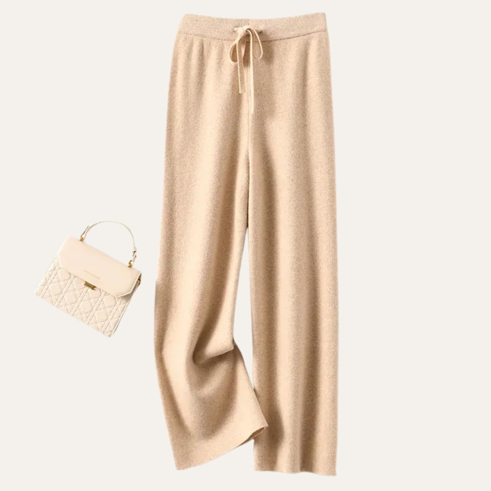 Damen Wollhose mit weitem Bein aus Merinowolle – Komforthose für Alltag, Büro und kühle Tage