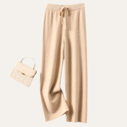 Damen Wollhose mit weitem Bein aus Merinowolle – Komforthose für Alltag, Büro und kühle Tage