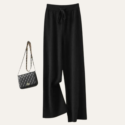 Damen Wollhose mit weitem Bein aus Merinowolle – Komforthose für Alltag, Büro und kühle Tage