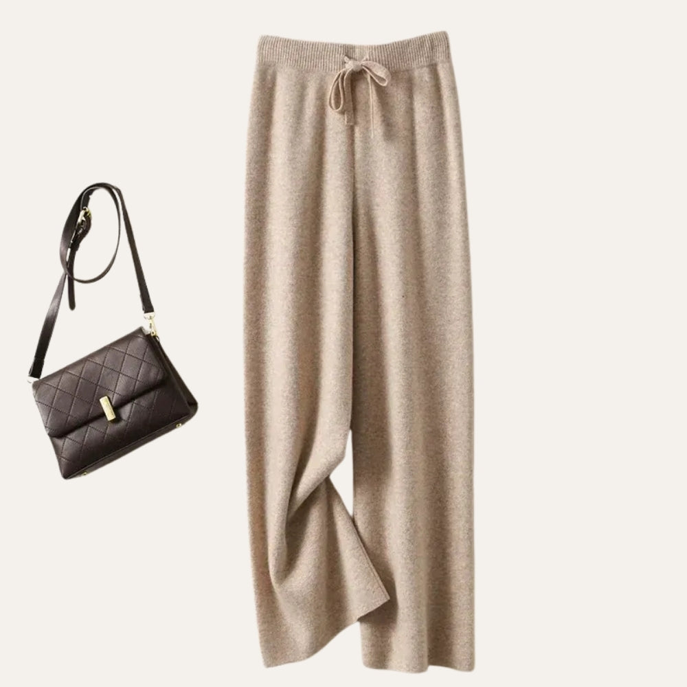 Damen Wollhose mit weitem Bein aus Merinowolle – Komforthose für Alltag, Büro und kühle Tage
