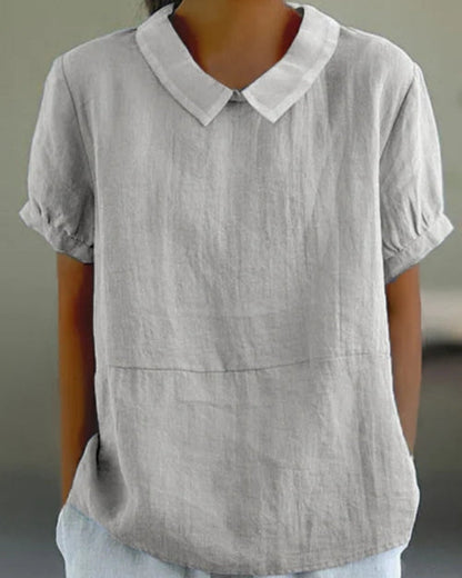 Damenbluse mit Kragen und Kurzarm – Klassische Bluse für Alltag, Freizeit und Arbeit