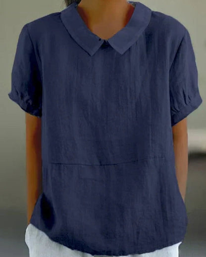 Damenbluse mit Kragen und Kurzarm – Klassische Bluse für Alltag, Freizeit und Arbeit