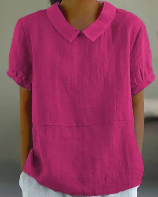 Damenbluse mit Kragen und Kurzarm – Klassische Bluse für Alltag, Freizeit und Arbeit