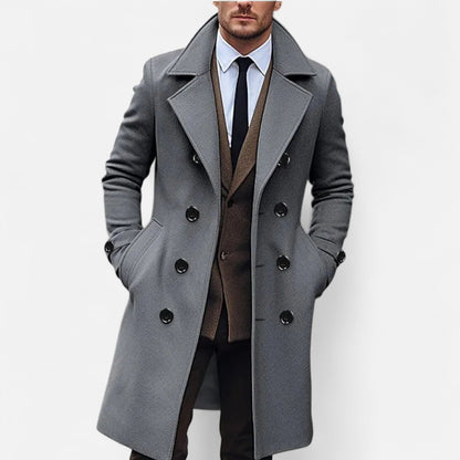 Herren Strukturierter Mantel mit Klassischem Revers – Eleganz & Komfort für Herbst & Winter