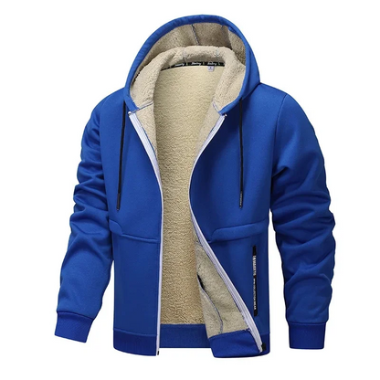 Grendric – Herren Fleece Hoodie Jacke mit Kapuze & durchgehendem Reißverschluss