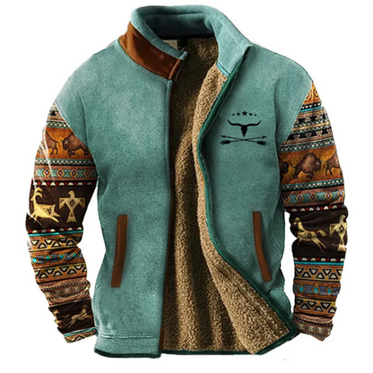 Bridren | Herren Vintage Winterjacke mit Stehkragen und Fleece-Futter