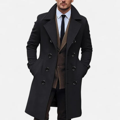 Herren Strukturierter Mantel mit Klassischem Revers – Eleganz & Komfort für Herbst & Winter