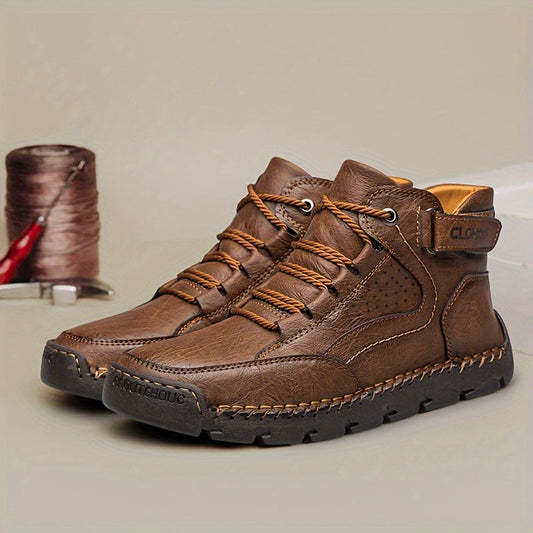 Levarn | Herren Premium Winterschuhe Knöchelhoch mit Schnürung, Klett & Warmem Innenfutter
