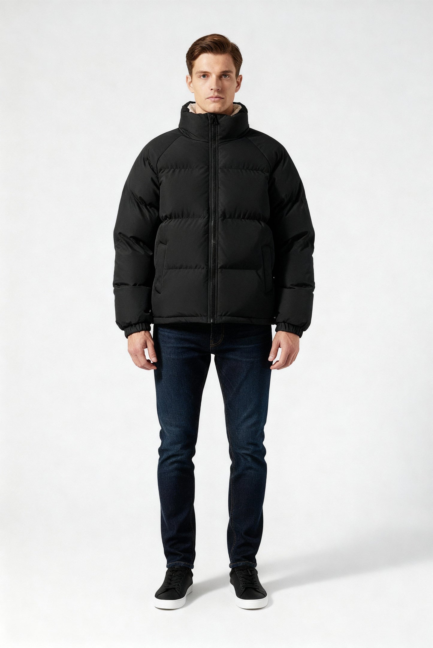 Pufferjacke Herren | Gefütterte Kapuzenjacke mit Fleece für Winter & Outdoor