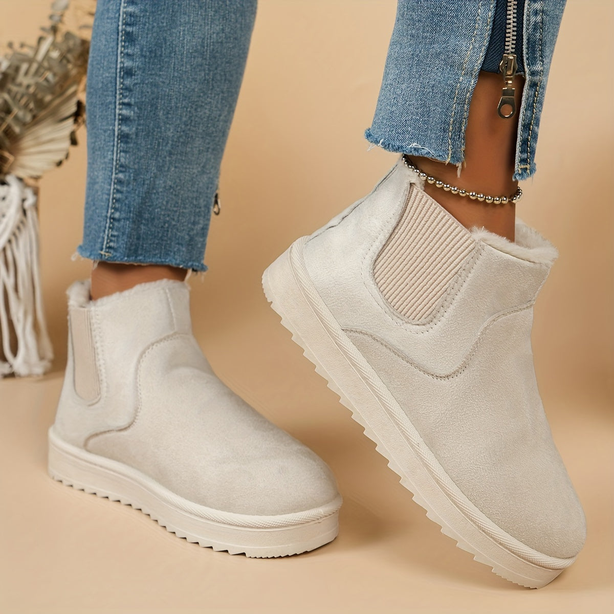 Rosalie | Damen Winterstiefel Slip-On mit Elastischen Seitenteilen & Warmem Futter