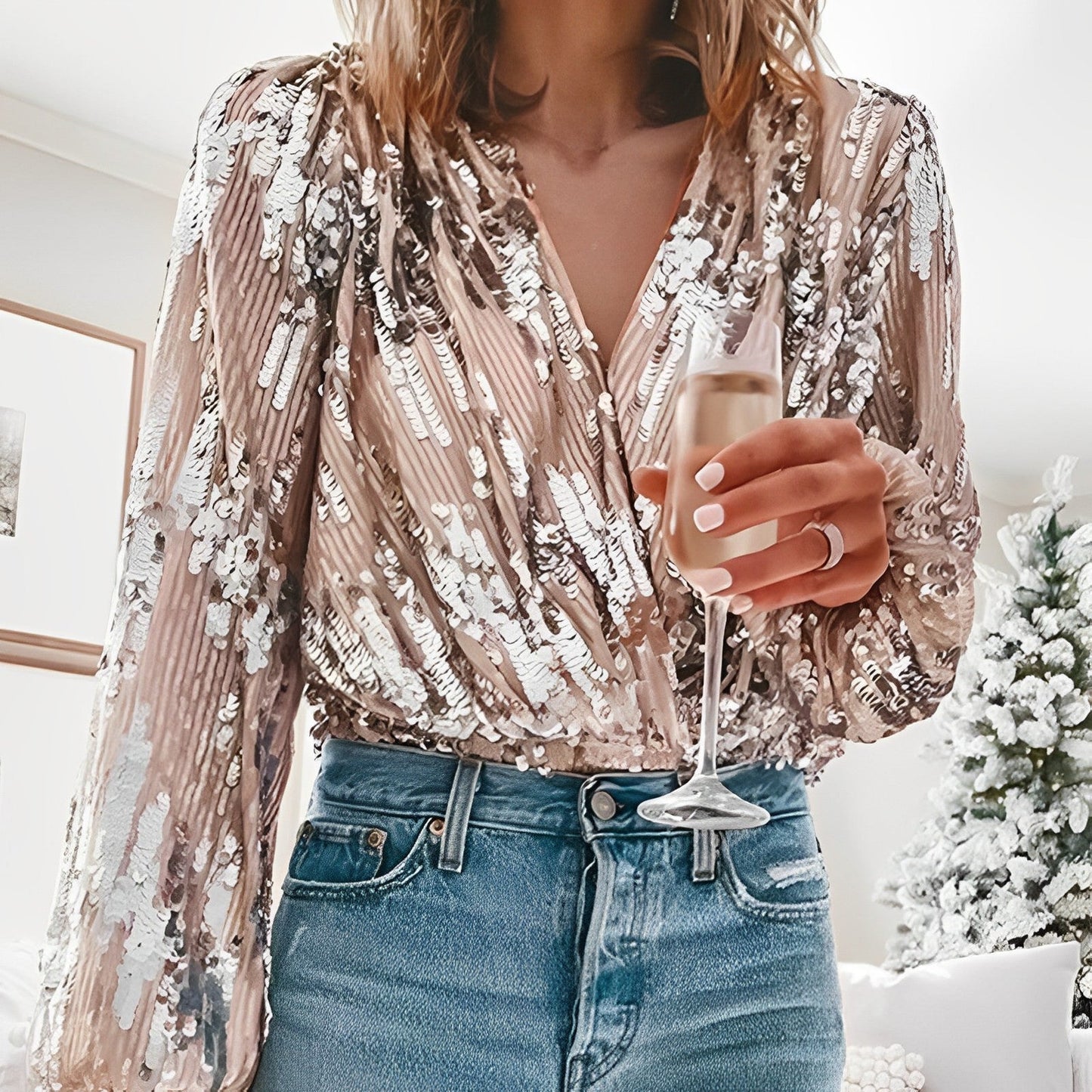 Fashique |  Glitzernde Bluse für Damen