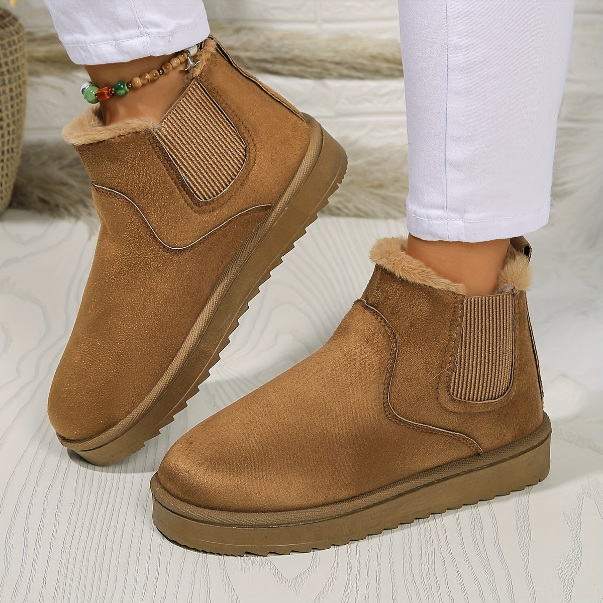 Rosalie | Damen Winterstiefel Slip-On mit Elastischen Seitenteilen & Warmem Futter