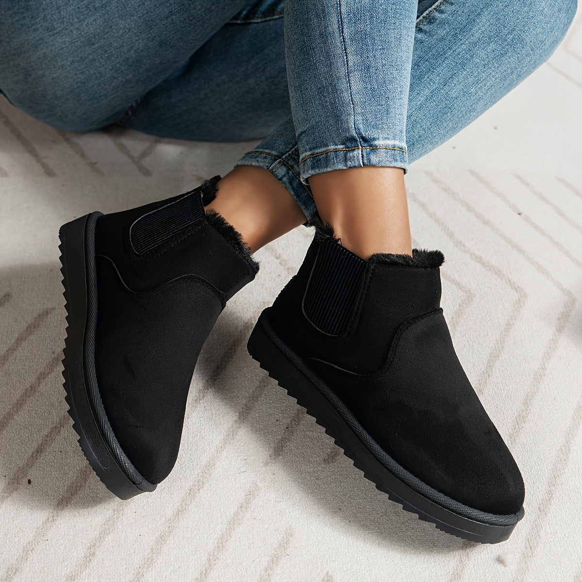 Rosalie | Damen Winterstiefel Slip-On mit Elastischen Seitenteilen & Warmem Futter