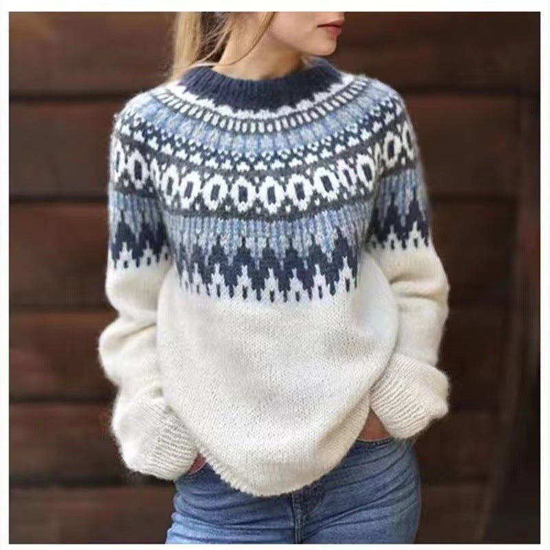 Warmer Strickpullover Damen | klassischer Rundhals für winterliche Eleganz