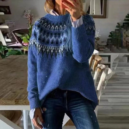 Warmer Strickpullover Damen | klassischer Rundhals für winterliche Eleganz