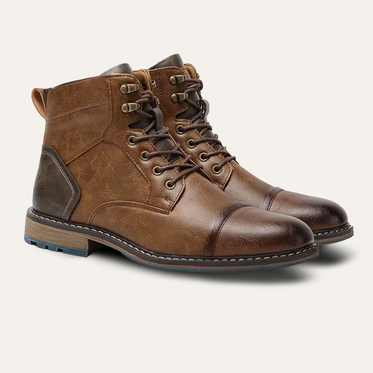 Herren Vintage Lederstiefeletten | Robuste Alltagsschuhe aus Echtleder