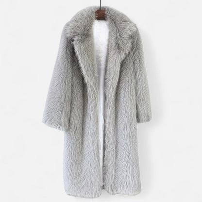 Damen Langer Faux-Fur Mantel | Eleganter Winter-Überwurf mit Kuschelfaktor