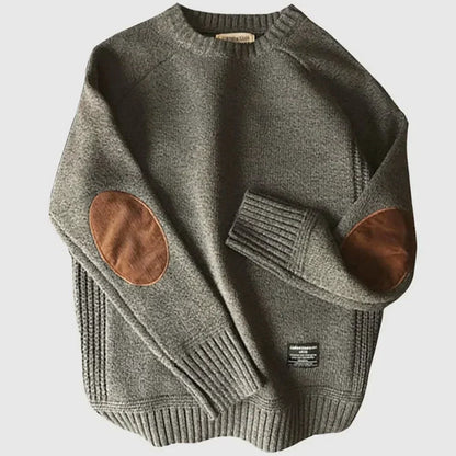 Herren Strickpullover mit Ellbogenpatches | Klassischer Retro-Look & Wärme