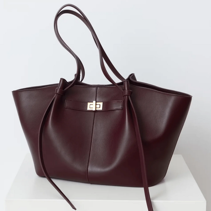 Damen Umhängetasche mit Drehverschluss – Geräumige Handtasche für Alltag, Arbeit und Stadt