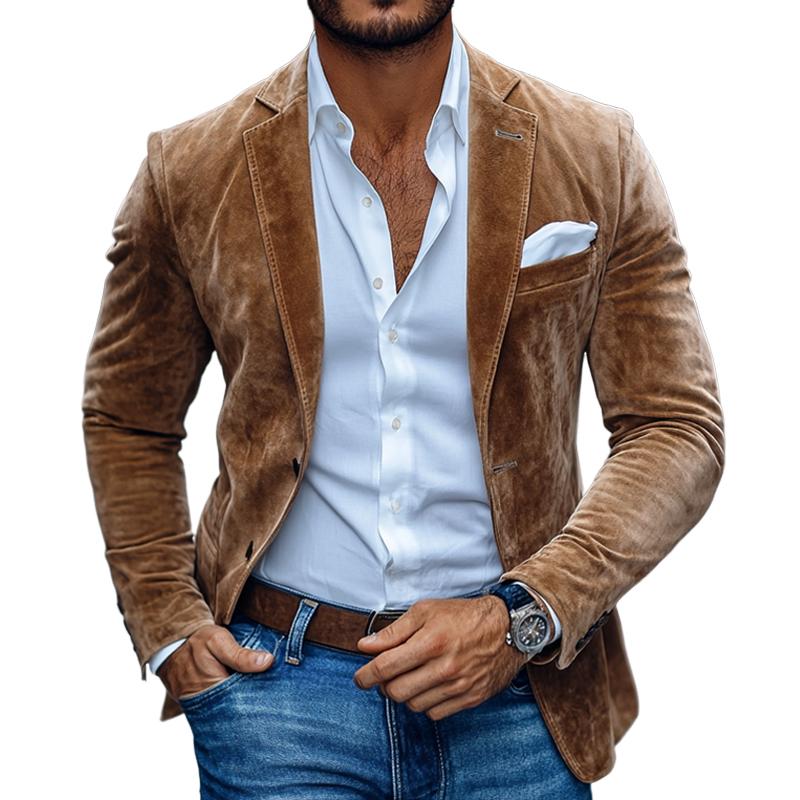 Matteo | Herren Wildleder-Blazer – Eleganter Zweiknopf-Sakko mit Reverskragen & Modernem Schnitt