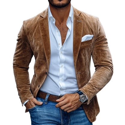 Matteo | Herren Wildleder-Blazer – Eleganter Zweiknopf-Sakko mit Reverskragen & Modernem Schnitt