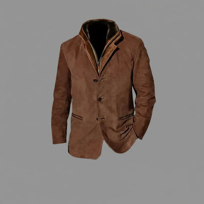 Nate | Herren Lederjacke im Vintage-Look mit Knöpfen – Hochwertige Verarbeitung & Alltagstauglicher Stil