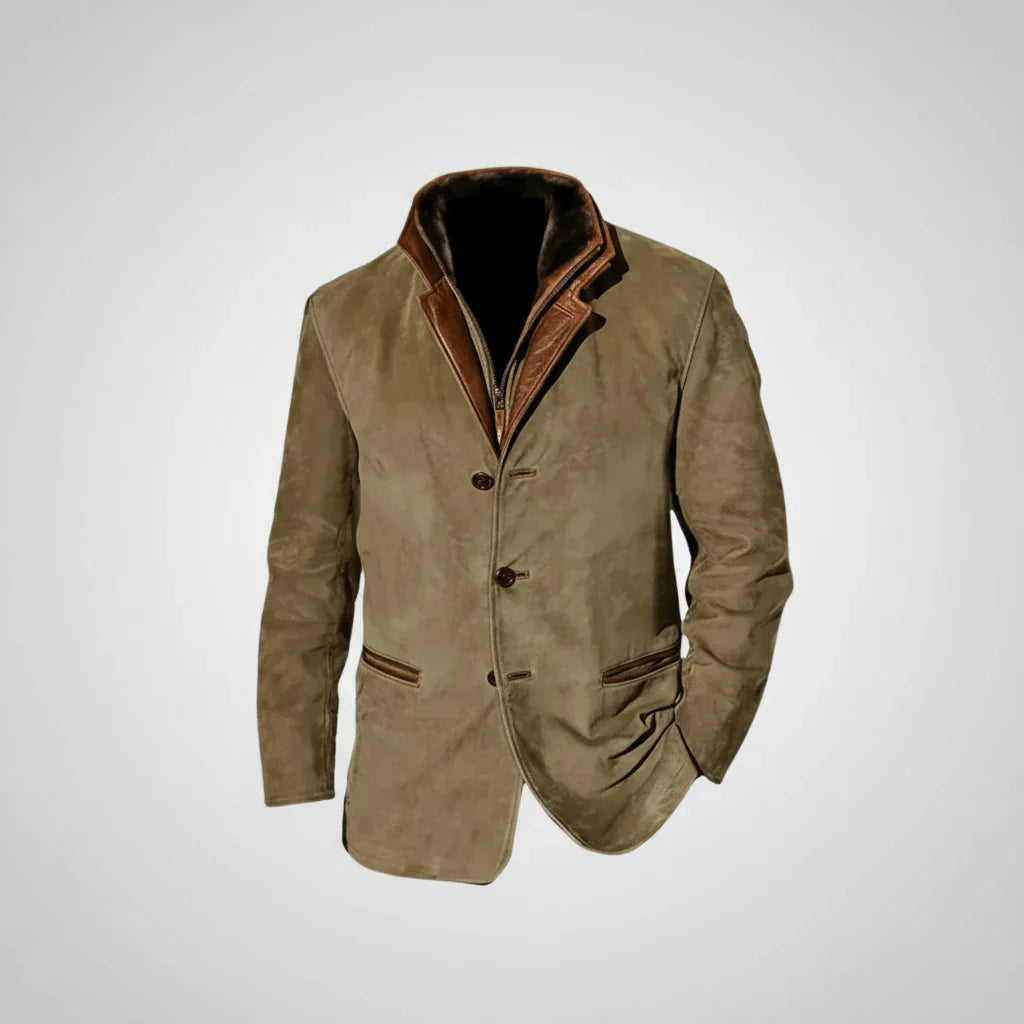 Nate | Herren Lederjacke im Vintage-Look mit Knöpfen – Hochwertige Verarbeitung & Alltagstauglicher Stil