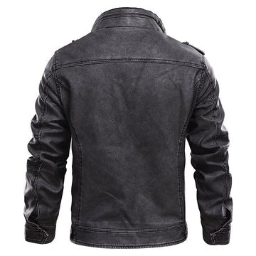 Marco | Herren Lederjacke im Biker-Stil – Moderne Kunstlederjacke mit Reißverschluss & Zeitlosem Design