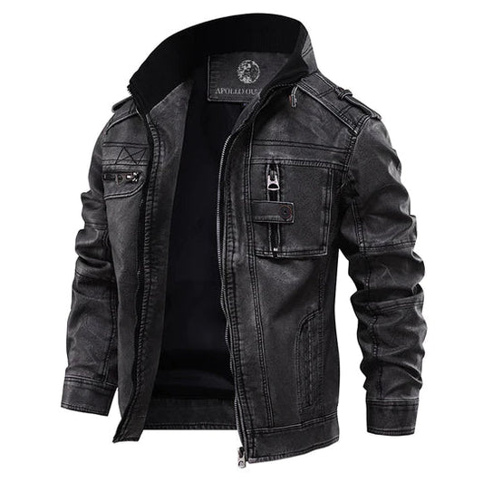 Marco | Herren Lederjacke im Biker-Stil – Moderne Kunstlederjacke mit Reißverschluss & Zeitlosem Design