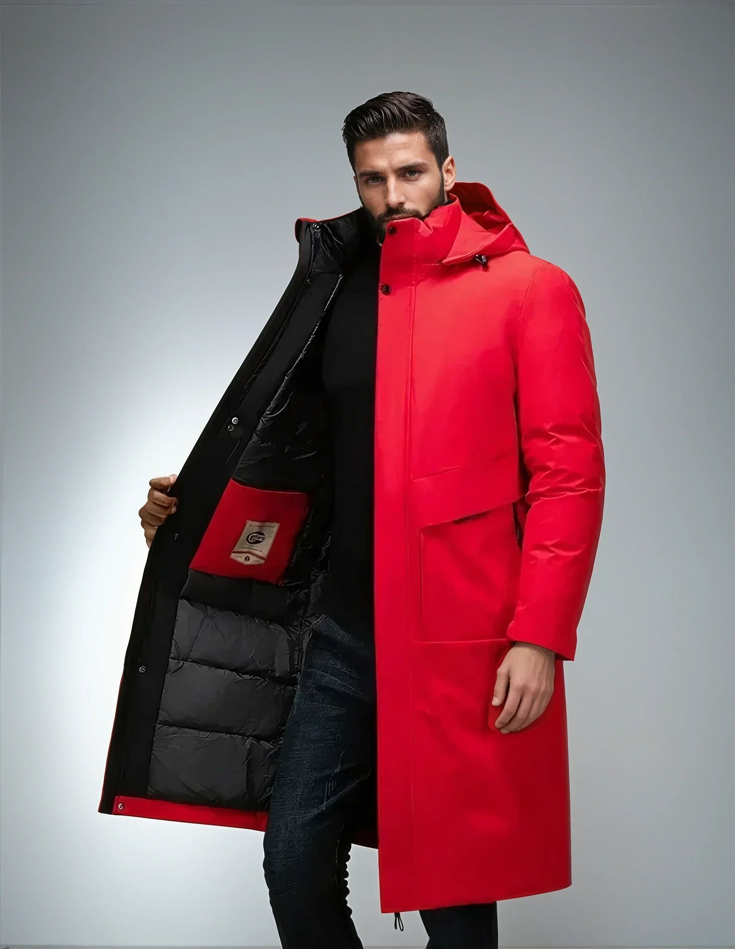 Marcel | Herren Winter Parka mit Kapuze – Langer, Gefütterter Mantel für Wärme & Stil an Kalten Tagen